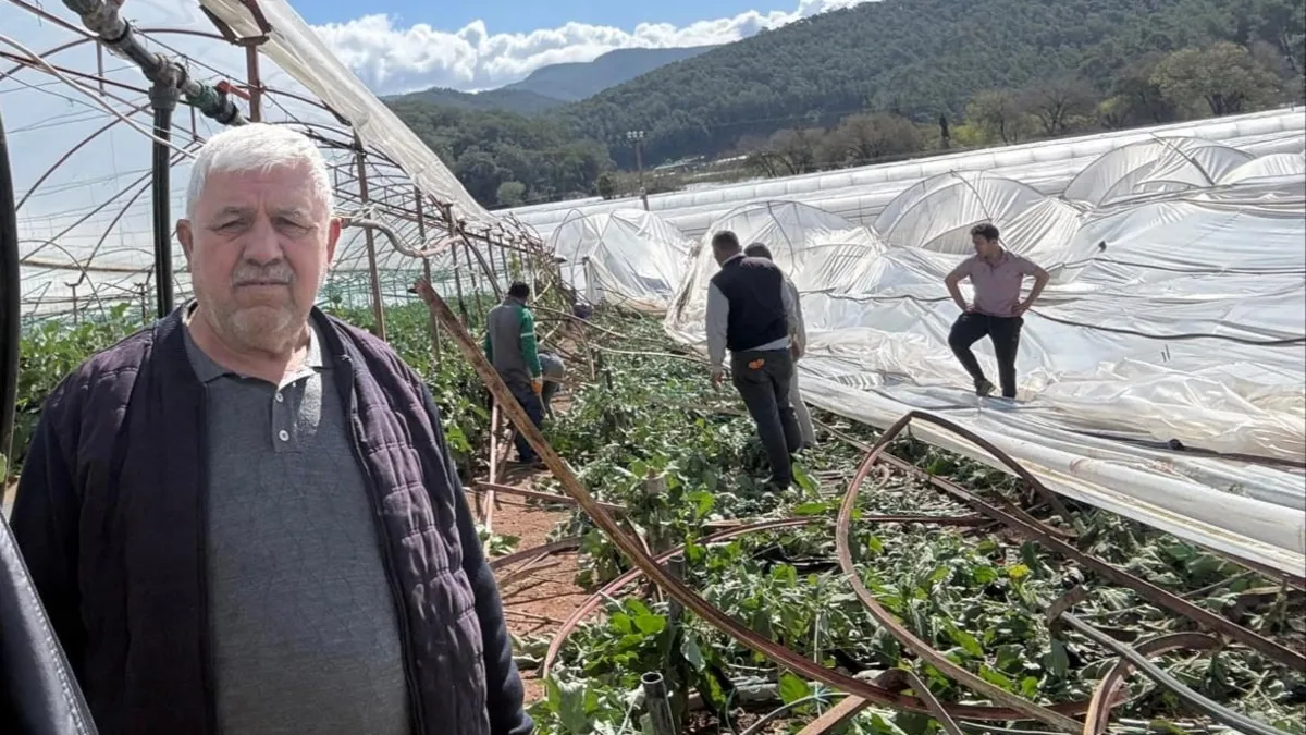 Kumluca'da hortum seraları vurdu, 10 dönüm alan zarar gördü