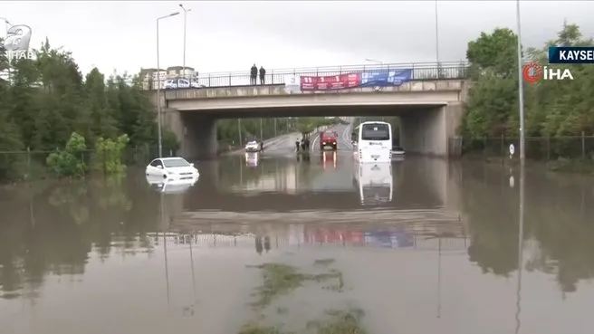 Kayseri’de yağış sonrası su baskını