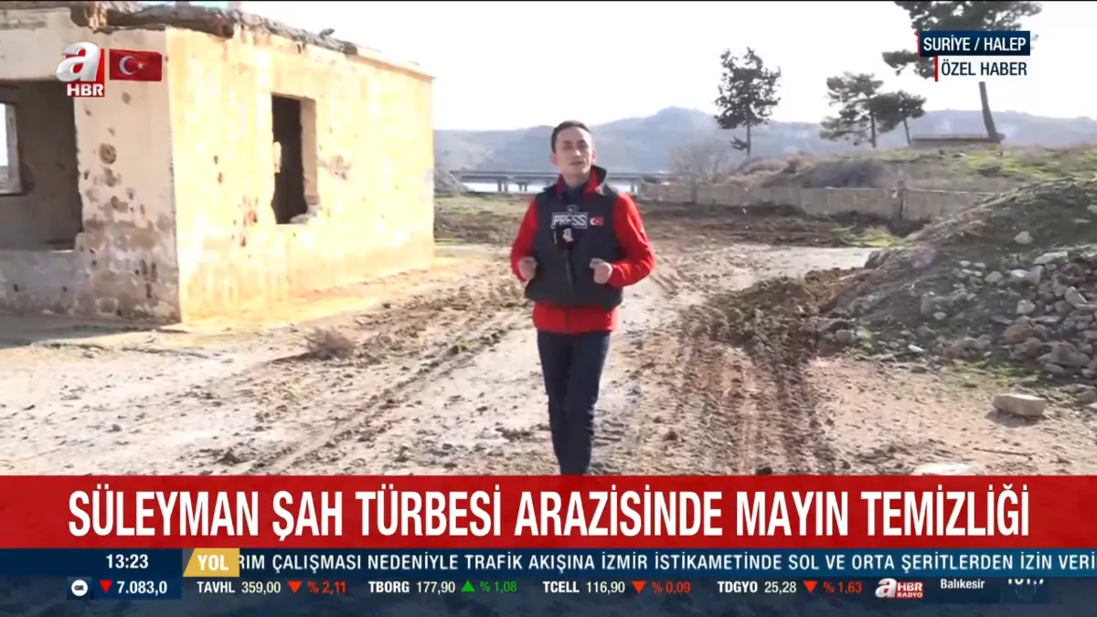 Terör örgütü YPG'nin kalleş tuzağı bozuldu! Süleyman Şah Türbesi arazisindeki mayın temizliği A Haber'de