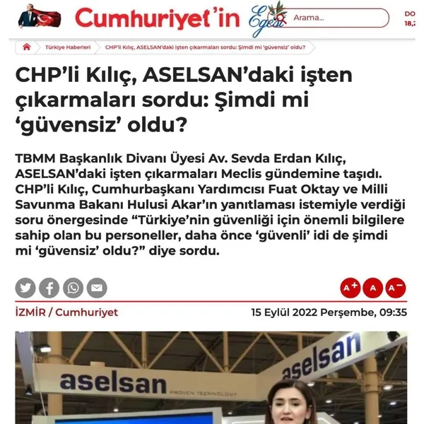 İsmail Demir’den savunma sanayiine saldıran CHP’li Sevda Erdan Kılıç’a tepki! Saldırılar kabul edilemez