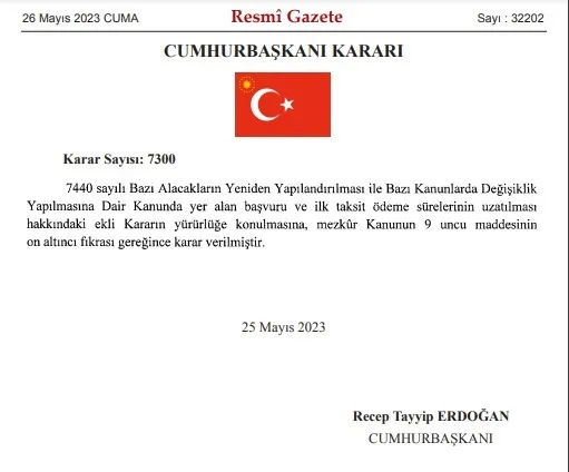 Devlete olan borçların yapılandırılması için başvuru süresi uzatıldı!