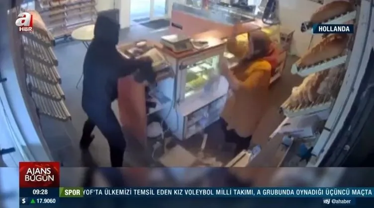 Hollanda bir Türk’ü konuşuyor! Satırlı soyguncuyu toz beziyle kovalayan kadın kamerada