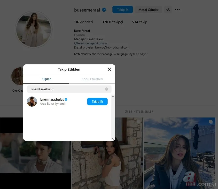 Aras Bulut İynemli yeni aşka yelken açtı! Gönlünü Gaddar'ın yıldızına kaptırdı! Takipleştiler... 3