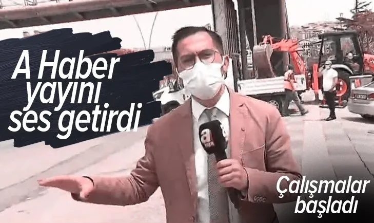 Son dakika: A Haber yayını ses getirdi! Ankara'da otobüsün çarptığı üst geçitte çalışmalar başladı