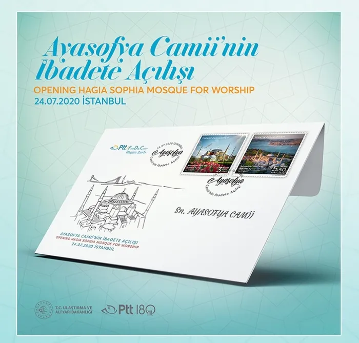 Ulaştırma ve Altyapı Bakanlığından kişiye özel Ayasofya Camii pulu