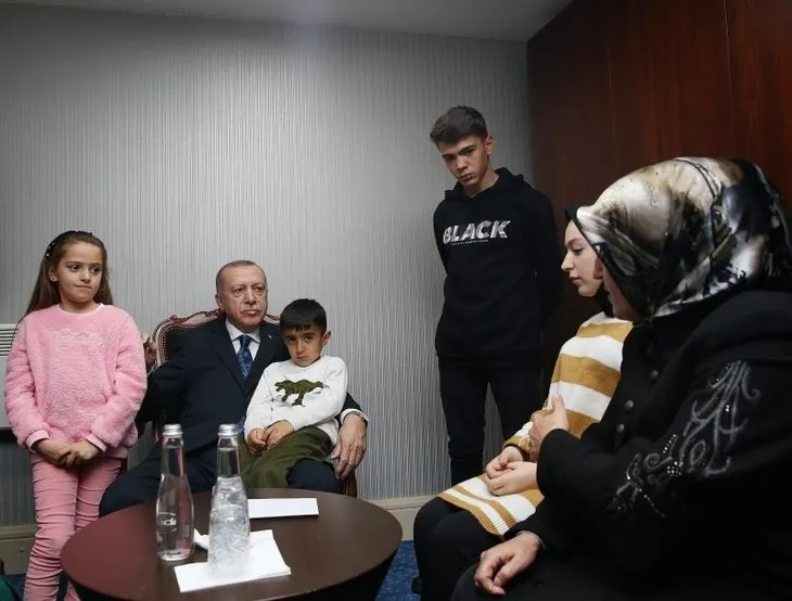 Başkan Erdoğan, Şehit Ahmet Budak'ın eşi ve çocuklarını kabul etti