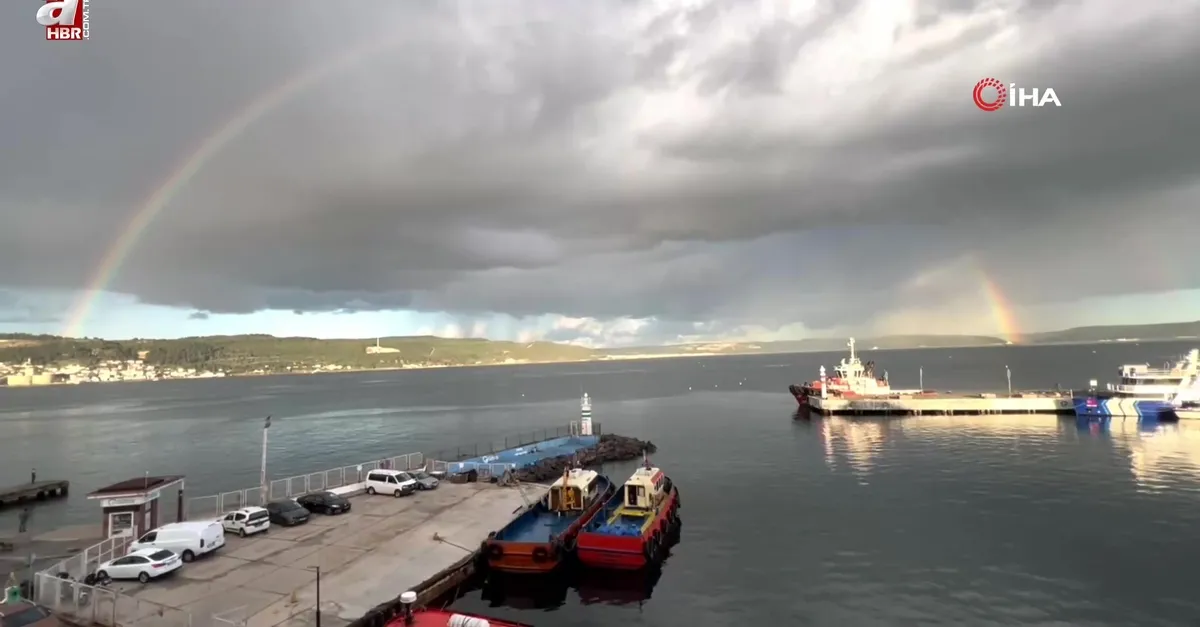 Çanakkale Boğazı'nda çifte gökkuşağı
