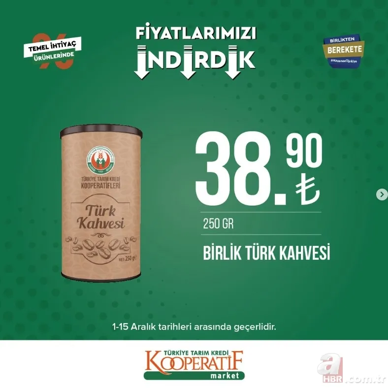 Tarım Kredi Market İNDİRİMLİ FİYAT LİSTESİ! 21,90 TL'den başlayan fiyatlar! Hafta sonu geldi sepetler dolup taşacak! Ayçiçek yağı, tuvalet kağıdı, mercimek, pirinç... 16