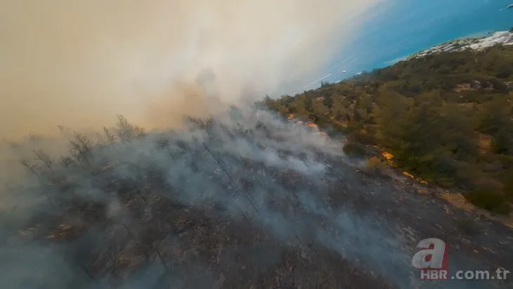 Muğla’da haftalarca süren orman yangınları yarış dronu ile görüntülendi