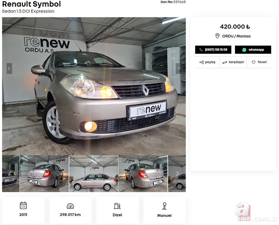 Listede en pahalı ikinci el araç 500 bin TL! Renault 12 ay garanti ile satışa sunuyor! İşte Renault, Peugeot, Fiat, Volkswagen, Hyundai, Opel…. 19