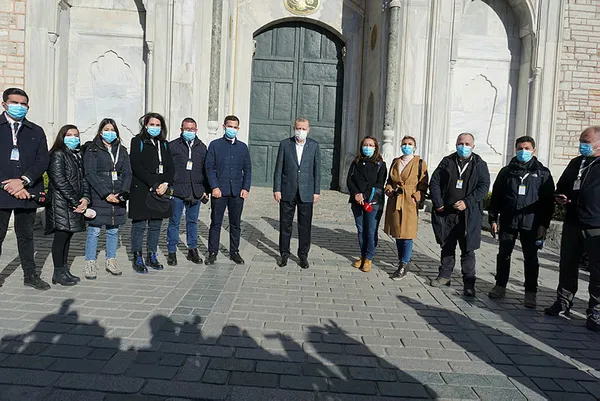 İletişim Başkanı Fahrettin Altun Başkan Erdoğan ile gazetecilerin fotoğraflarını çekti - 3