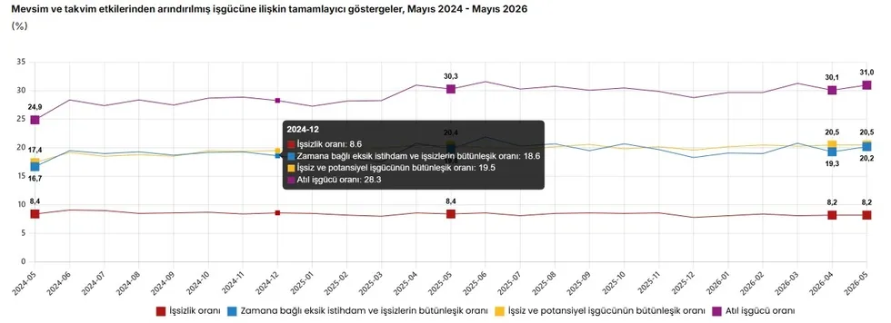 TÜİK mayıs ayı işsizlik verilerini açıkladı: İşsizlik oranı yüzde 8,2 oldu - 5