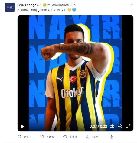 Umut Nayir resmen Fenerbahçe’de! Sarı lacivertliler transferi duyurdu...