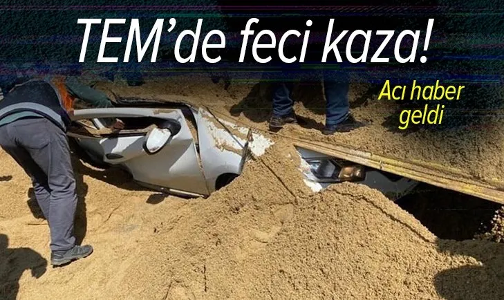Son dakika: Kum yüklü kamyon otomobilin üzerine devrildi! Olay yerine çok sayıda ekip sevk edildi