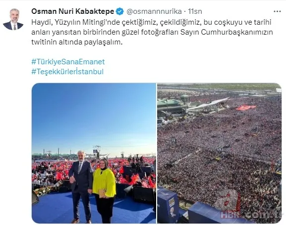 Başkan Recep Tayyip Erdoğan’dan “Teşekkürler İstanbul” mesajı! “Tweet altında paylaşalım…”
