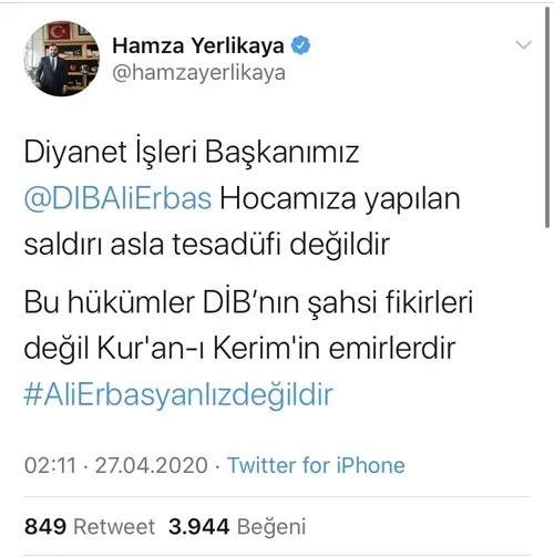 Diyanet İşleri Başkanı Ali Erbaş üzerinden İslamiyet’e saldıranlara sert tepki! Erbaş’a büyük destek