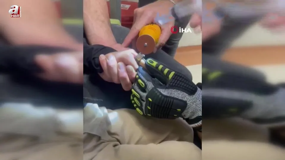 Parmağında somun sıkışan çocuğun imdadına itfaiye ekipleri yetişti