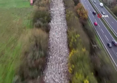 150 metrelik çöp nehri! Görüntüler...