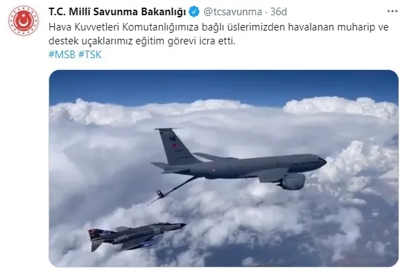 MSB paylaştı | İşte muharip ve destek uçaklarının eğitim faaliyetlerine ilişkin video - 1