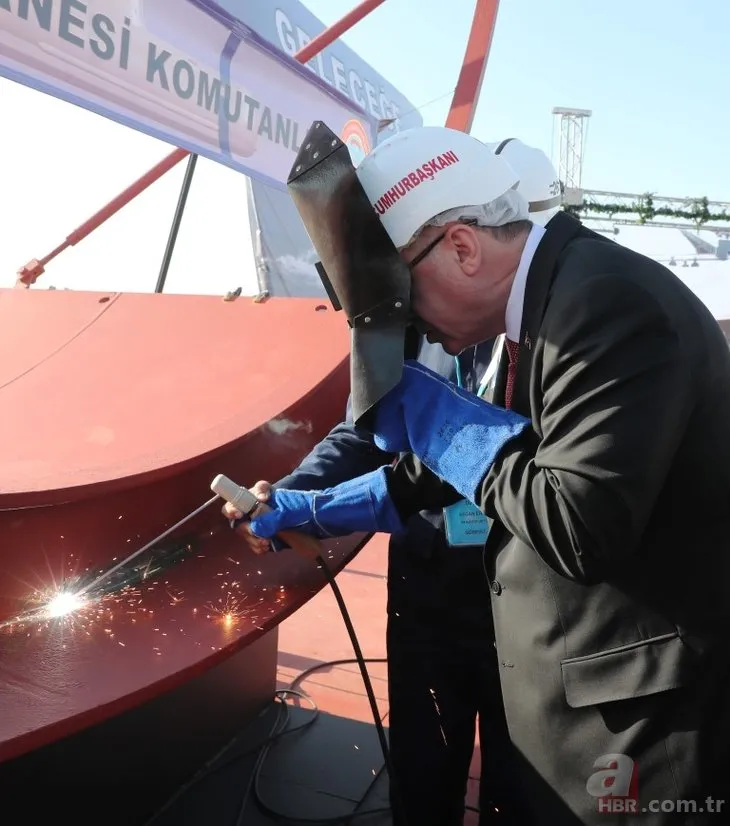 Yeni nesil milli denizaltının ilk kaynağını Erdoğan yaptı