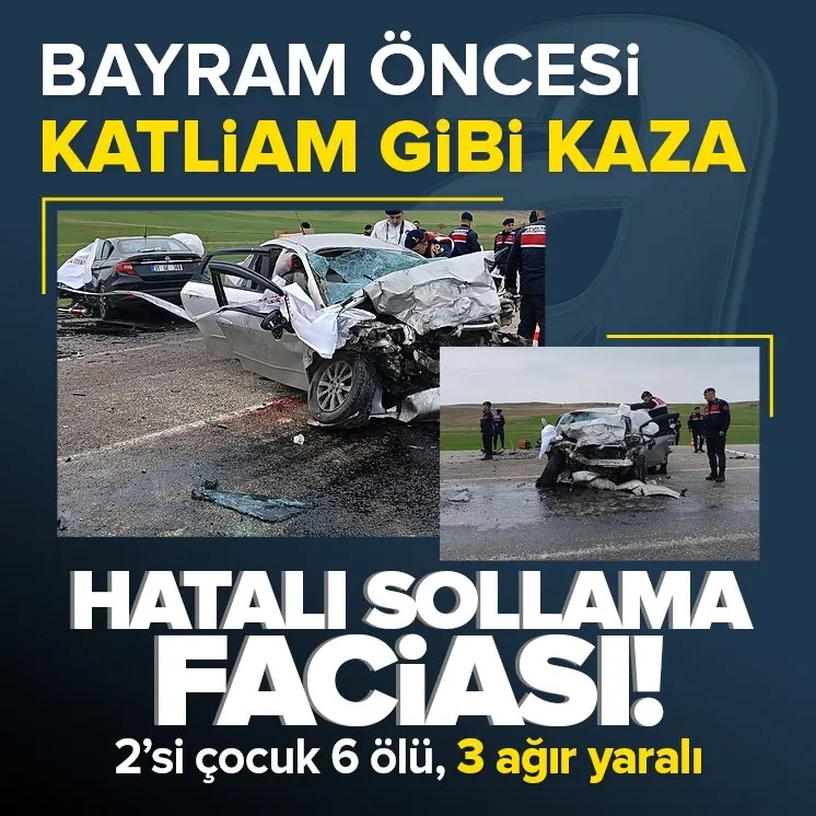Katliam gibi kaza! İki araç kafa kafaya çarpıştı