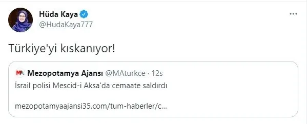 Son dakika: HDP'li Hüda Kaya'dan skandal ''Mescid-i Aksa'' paylaşımı! İsrail saldırısı üzerinden Türkiye'yi hedef aldı - 2