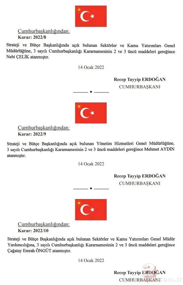Cumhurbaşkanlığı Atama Kararları Resmi Gazete’de! Aile-Sosyal Hizmetler Bakanlığı, Çalışma-Sosyal Güvenlik Bakanlığı...