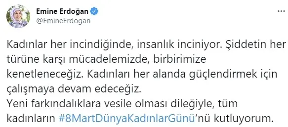 Emine Erdoğan'dan 8 Mart Dünya Kadınlar Günü mesajı - 1