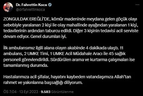 Son dakika: Zonguldak Ereğli’de maden ocağında göçük! Can kaybı ve yaralılar var...