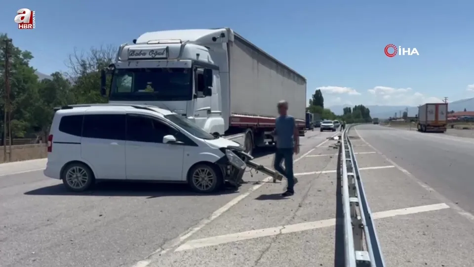 Otomobil ile TIR çarpıştı: 2 yaralı