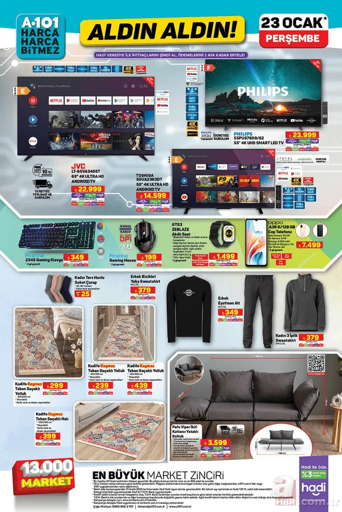 A101 23 Ocak aktüel kataloğu Aldın Aldın indirimleri: Dik süpürge, kettle, yoğurt, peynir 5