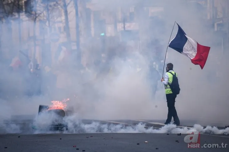 Sarı yelekliler yine sahnede! Paris meydan savaşı