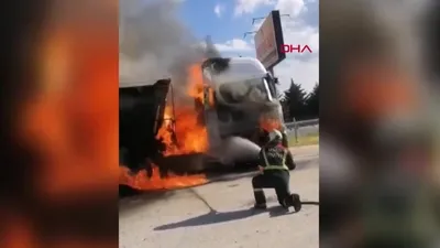 Park halindeki TIR’da yangın