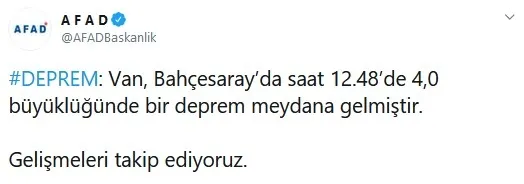 Son dakika: Van'da 4.0 büyüklüğünde şiddetli deprem | 2020 son depremler... - 1