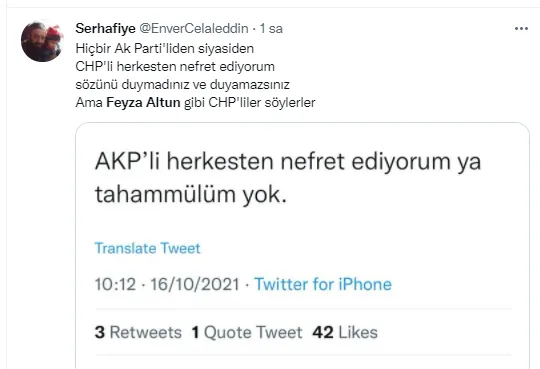 Bu zihniyet değişmez! CHP’li Avukat Feyza Altun kin kustu: AK Partili herkesten nefret ediyorum