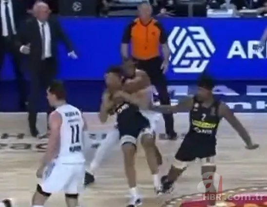Basketbol maçı boks ringine döndü! Real Madrid-Partizan karşılaşmasında ortalık karıştı 8