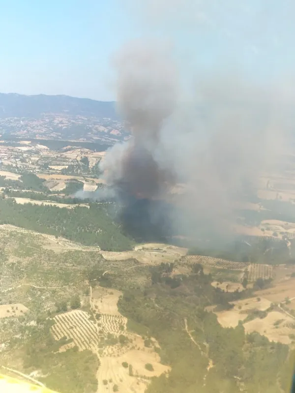 Son dakika: Manisa'da orman yangını çıktı! Havadan ve karadan müdahale ediliyor - 4