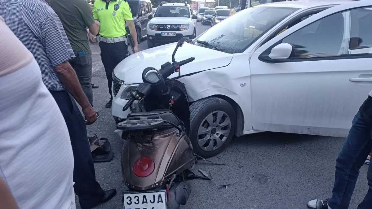Otomobil ile motosiklet çarpıştı: 1 yaralı