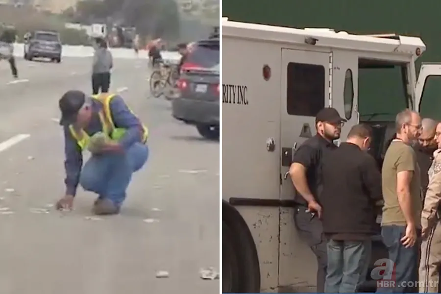 Yola saçılan paraları toplamak için birbirleriyle yarıştılar 6