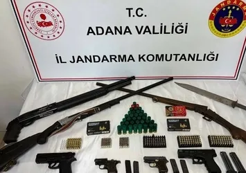 Adana'da 7 ruhsatsız silah ele geçirildi!