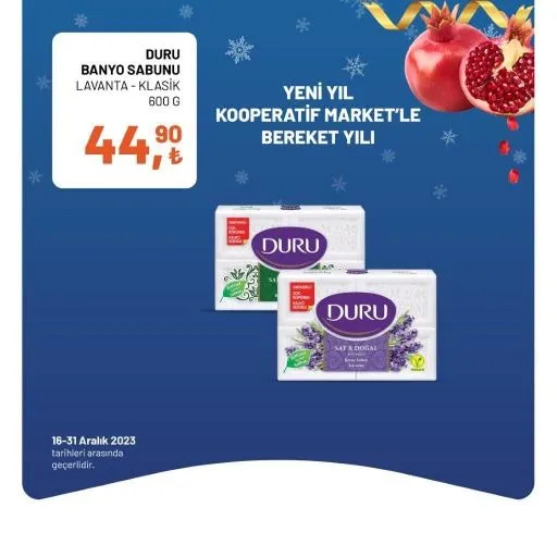 Tarım Kredi Market yılbaşı indirimi bitiyor! Bütün Piliç 60,90 TL, Yumuşatıcı 49,90 TL, Sıvı El Sabunu 18,90 TL, 40'lı Tuvalet Kağıdı 174,90 TL… - 18