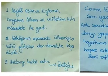 15 Temmuz'un kritik ismi Partigöç'ün her şeyi itiraf ettiği not