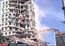 Hasar gören bina böyle yıkılıyor