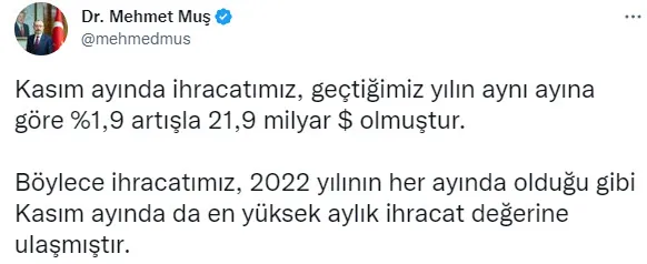 Son dakika: Türkiye ihracatta rekor kırdı! Ticaret Bakanı Mehmet Muş ihracat verilerini açıkladı