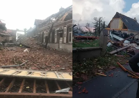 Fransa'da Bihucourt'u hortum vurdu