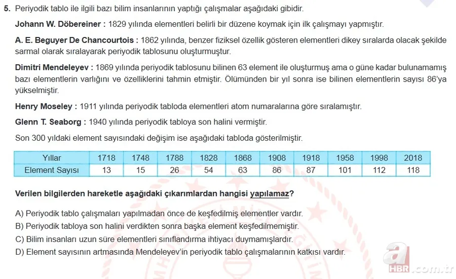 Mart ayı LGS örnek sorular listesi yayımlandı! MEB 2021 LGS sayısal - sözel örnek sorular ve cevap anahtarı 17