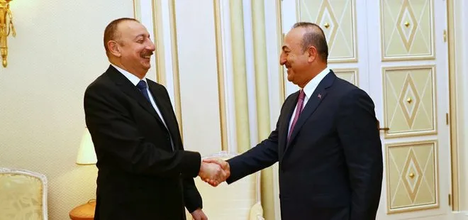 Bakan Çavuşoğlu, İlham Aliyev’le görüştü
