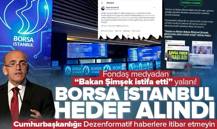 Fondaş medyadan Bakan Şimşek istifa etti” yalanı