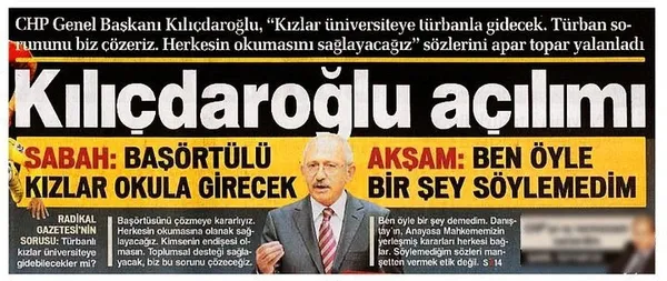 Kemal Kılıçdaroğlu’nun başörtüsü çıkışının ardından CHP’li medya da düğmeye bastı! TELE1’de skandal ifadeler