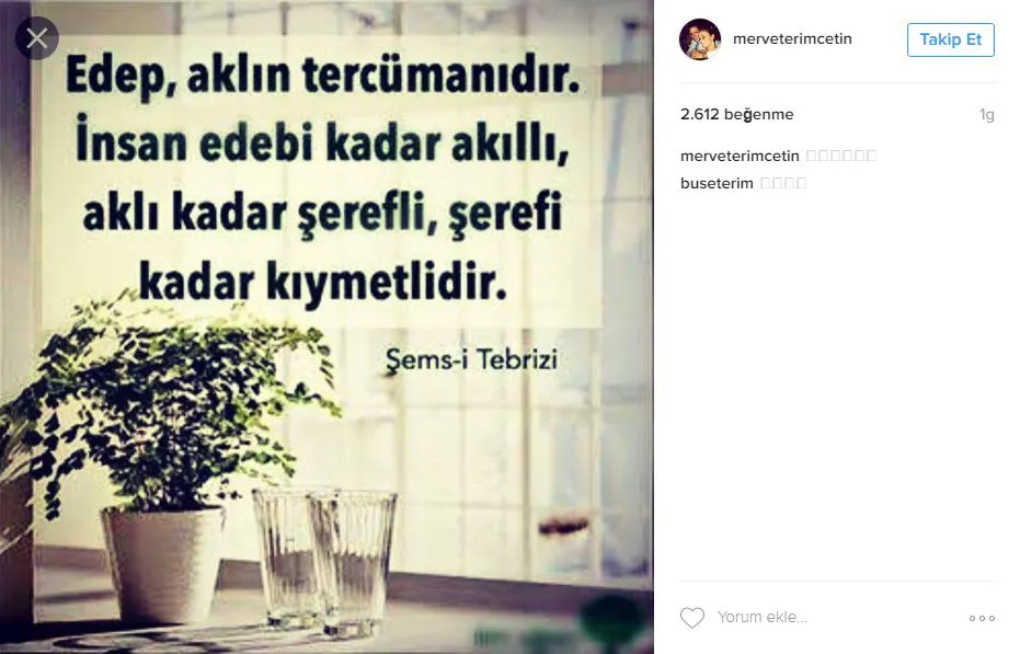 Fatih Terim'in kızı Merve Terim'den Arda Turan'a gönderme! - 1